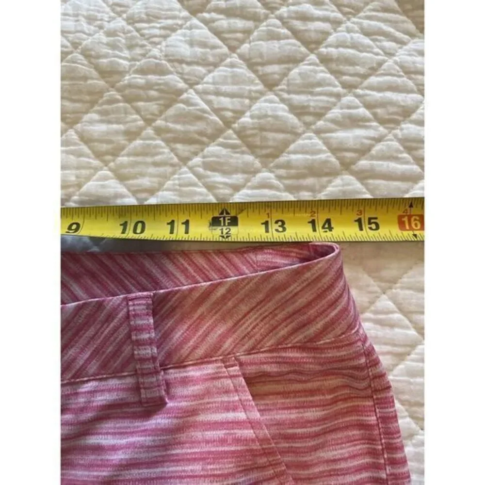Puma Pink Striped Shorts Womens Size 0 Stretch Chino Casual‎ Golf Golfer Logo